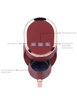 Otantik Kaffeemaschine 700W ideal für türkischen Kaffee & heiße Milch in Rosa