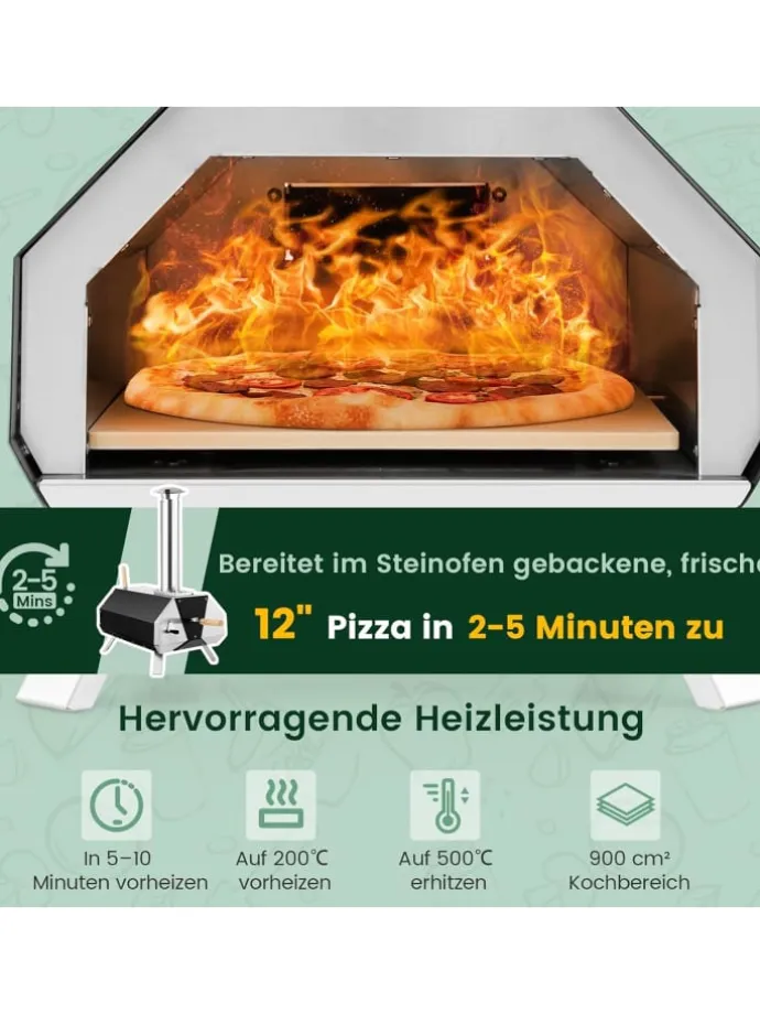 Outdoor Pizzaofen in Schwarz