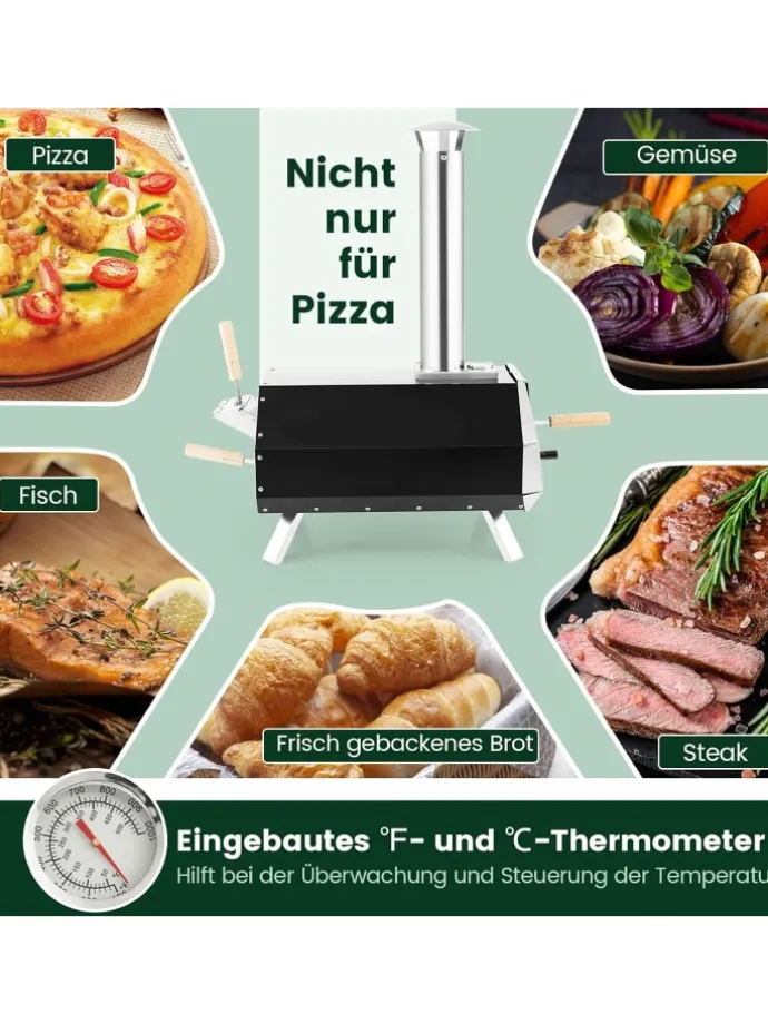 Outdoor Pizzaofen in Schwarz