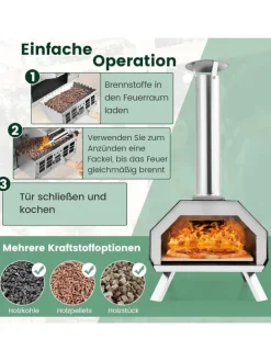 Outdoor Pizzaofen in Schwarz