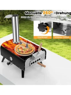 Outdoor Pizzaofen in Schwarz