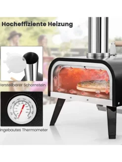 Outdoor Pizzaofen in Schwarz
