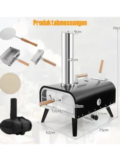 Outdoor Pizzaofen in Schwarz