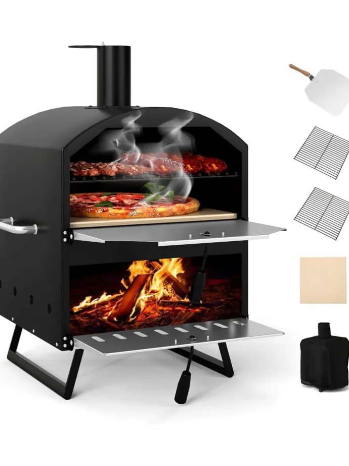 Outdoor Pizzaofen in Schwarz