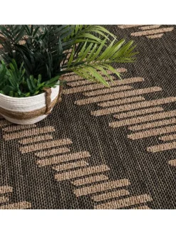 Outdoor Teppich Natur Balkon, Terrasse in Anthrazit