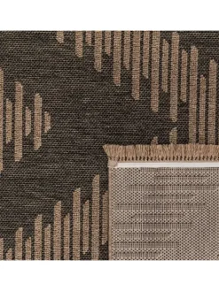 Outdoor Teppich Natur Balkon, Terrasse in Anthrazit