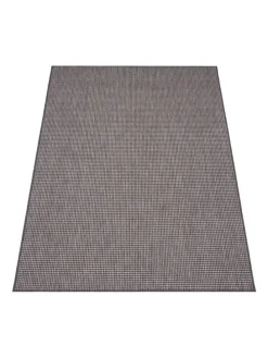 Outdoor Teppich Natur Balkon, Terrasse in Anthrazit