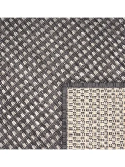 Outdoor Teppich Natur Balkon, Terrasse in Anthrazit