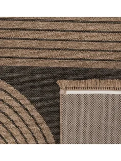 Outdoor Teppich Natur Balkon, Terrasse in Anthrazit