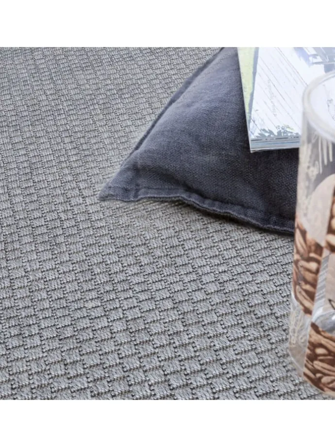 Outdoor Teppich Natur Balkon, Terrasse in Grau