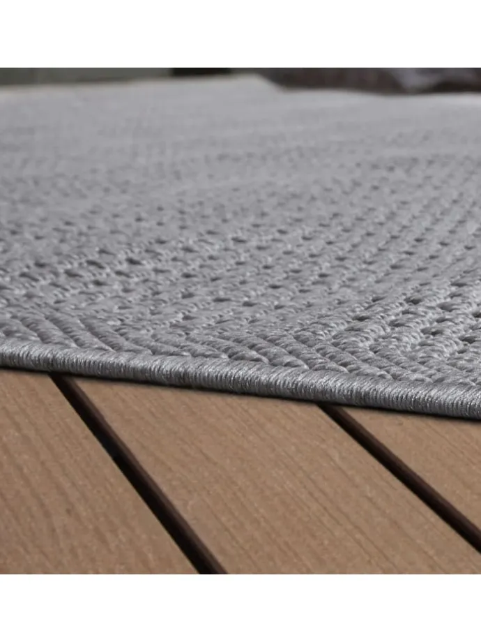Outdoor Teppich Natur Balkon, Terrasse in Grau