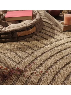 Outdoor Teppich Natur Balkon, Terrasse in Beige