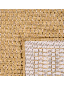 Outdoor Teppich Natur Balkon, Terrasse in Senf