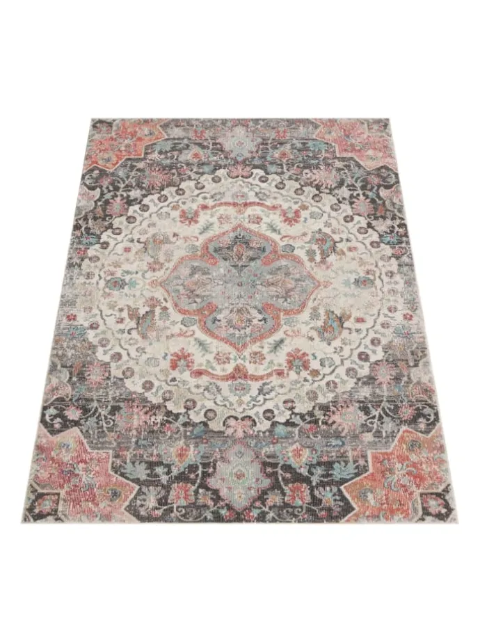 Outdoor Teppich Orientalisch Vintage Balkon, Terrasse in Grau
