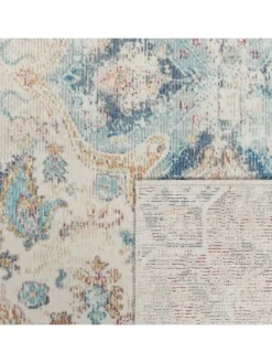 Outdoor Teppich Orientalisch Vintage Balkon, Terrasse in Blau