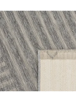 Outdoor Teppich Unifarben Spiral Balkon, Terrasse schmutzabweisend in Grau