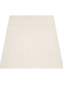 Outdoor Teppich Unifarben Geometrisch Balkon, Terrasse in Creme