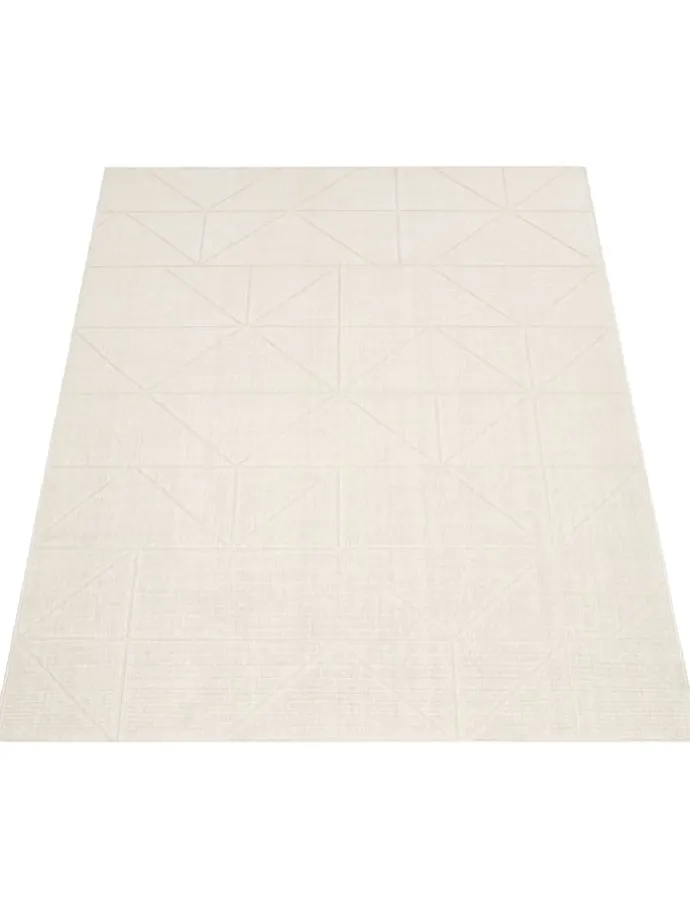 Outdoor Teppich Unifarben Geometrisch Balkon, Terrasse in Creme