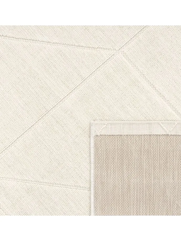 Outdoor Teppich Unifarben Geometrisch Balkon, Terrasse in Creme