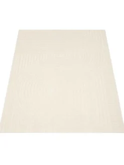 Outdoor Teppich Unifarben Spiral Balkon, Terrasse schmutzabweisend in Creme