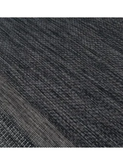 Outdoor Teppich Unifarben mit Bordüre Balkon, Terrasse in Anthrazit