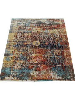 Outdoor Teppich Vintage-Muster Balkon, Terrasse schmutzabweisend in Mehrfarbig