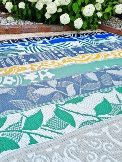 Outdoor Teppich 120x180cm In- & Outdoor in Paisley Blau