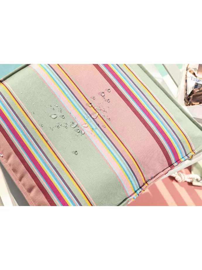 Outdoor-Kissenhülle "Saint Tropez" in Mint/ Rosa - (L)40 x (B)40 cm