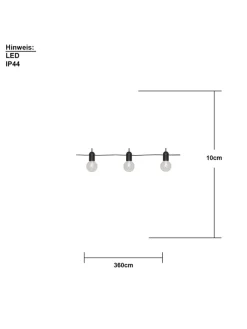 Outdoor-Lichterkette ,Fiesta' mit Batterie + Timer, 10 klare LED Glühb