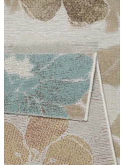 Outdoorteppich Beach Flower in beige, hellblau, gelb