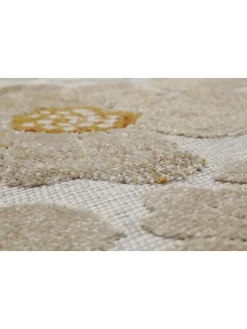 Outdoorteppich Beach Flower in beige, hellblau, gelb