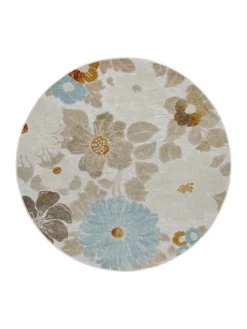 Outdoorteppich Beach Flower in beige, hellblau, gelb