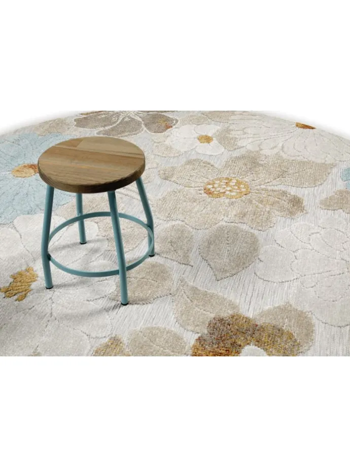 Outdoorteppich Beach Flower in beige, hellblau, gelb