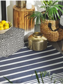 Outdoorteppich HALDIA in Blau/Weiß - (W) 120 x (H) 0.5 x (L) 180 cm