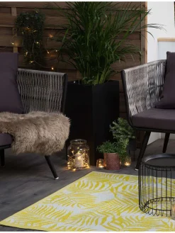 Outdoorteppich KOTA in Gelb/Weiß - (W) 120 x (H) 0.5 x (L) 180 cm