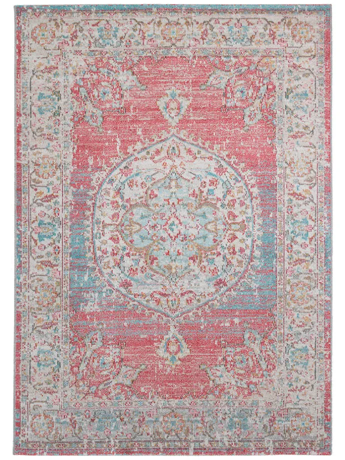 Outdoor-Teppich "Maggio" in Rot/ Hellblau