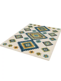 Outdoor-Teppich "Mila" in Creme/ Blau