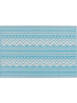 Outdoorteppich NAGPUR in Blau/Weiß - (W) 120 x (H) 0.5 x (L) 180 cm