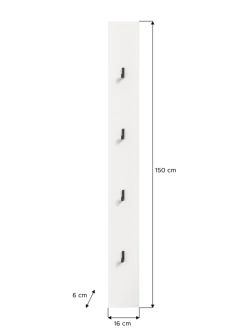 Paneel in weiß Melamin/weiß Melamin - (B) 16 x (H) 150 x (T) 6