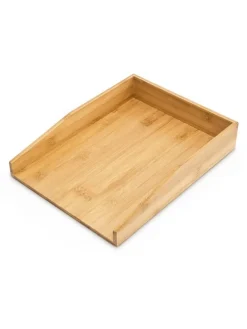 Papierablage in Natur - (B)25 x (H)6 x (T)34 cm