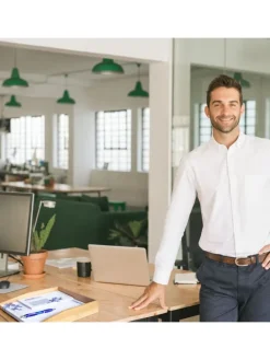 Papierablage in Natur - (B)25 x (H)6 x (T)34 cm