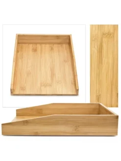 Papierablage in Natur - (B)25 x (H)6 x (T)34 cm