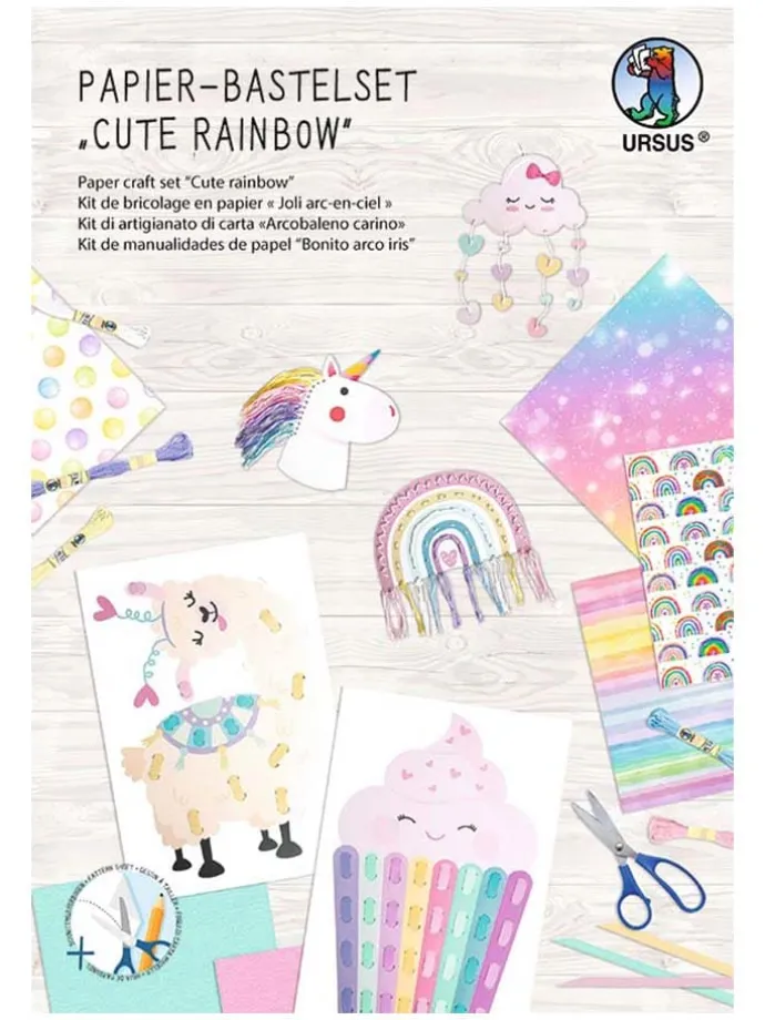 Papier-Bastelset "Cute Rainbow" in Bunt
