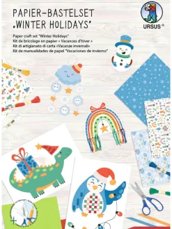 Papier-Bastelset "Winter holidays" in Bunt