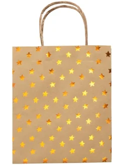 Papiertüten "X-Mas" in Natur/ Gold - 12 Stück