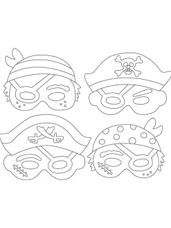 Pappmasken "Pirates" - 12 Stück - ab 3 Jahren