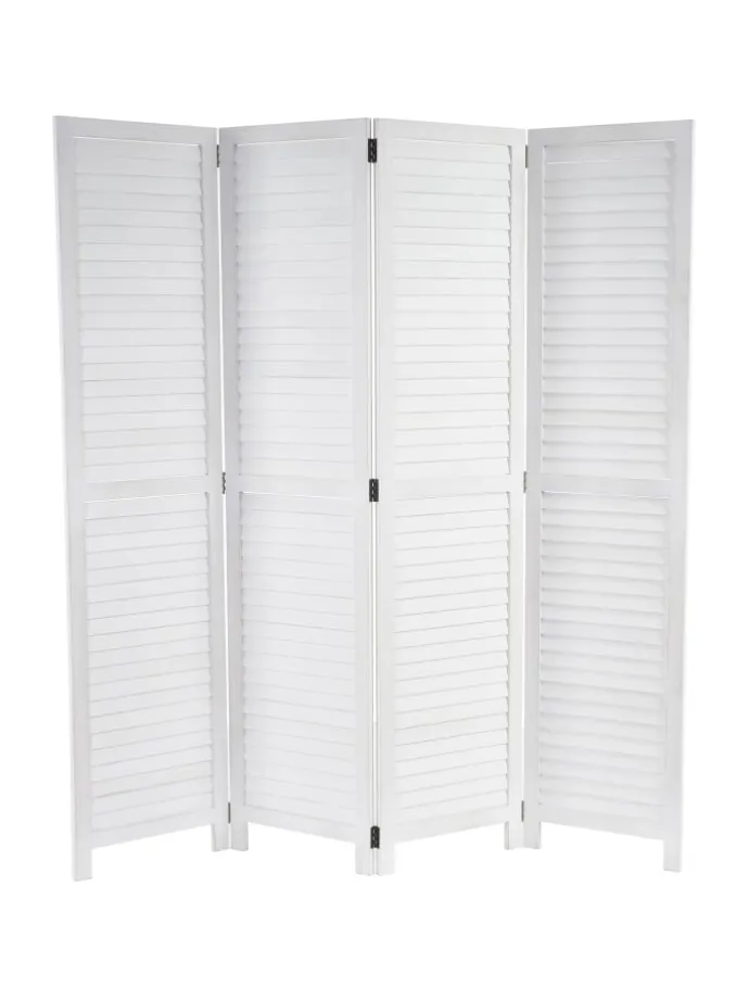 Paravant C30 im Shabby-Look, Weiß