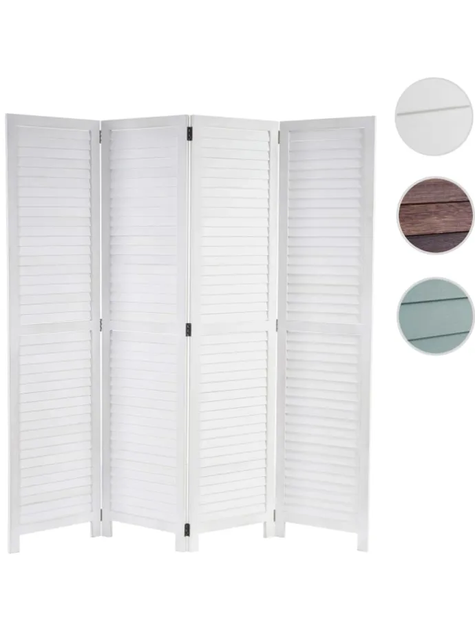 Paravant C30 im Shabby-Look, Weiß