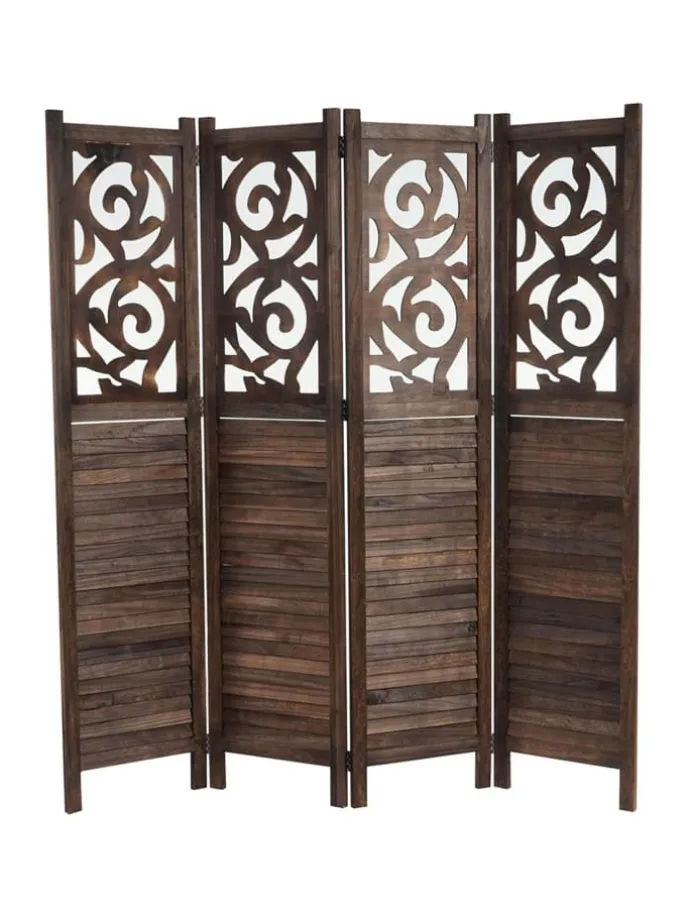 Paravant Izmir mit Ornamente, 170x161x2cm, braun