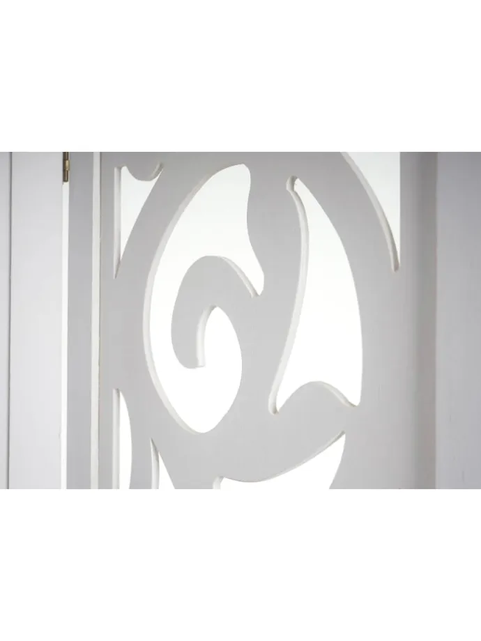 Paravant Izmir mit Ornamente, 170x161x2cm, weiß